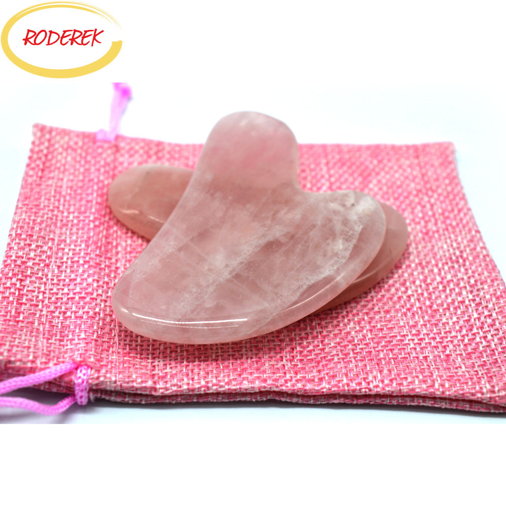 Gua Sha Tool Rose Quartz - Jade Guasha Plate Natural Rose Quartz