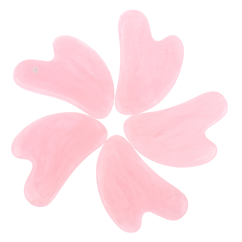 Gua Sha Tool Rose Quartz - 5 szt. Różowe Naturalne Jadeitowe Kryształy