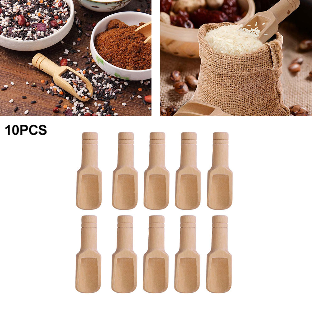 Sugar Scrub Coffee - 10szt Drewniana mała mini łyżeczka do