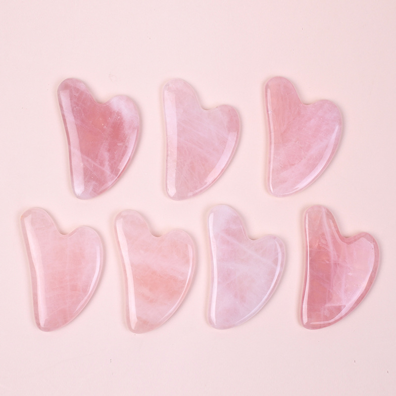 Gua Sha Tool Rose Quartz - Popularny, wysokiej jakości (A+) różowy kwarcowy