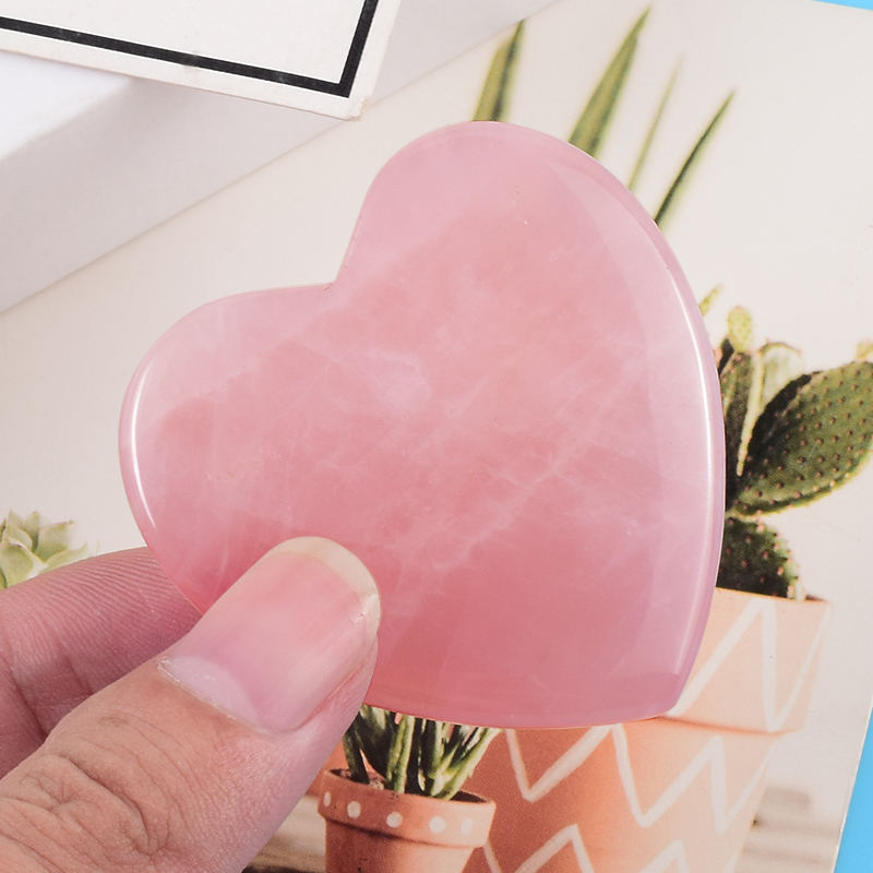 Gua Sha Tool Rose Quartz - Różany kwarc w kształcie serca do