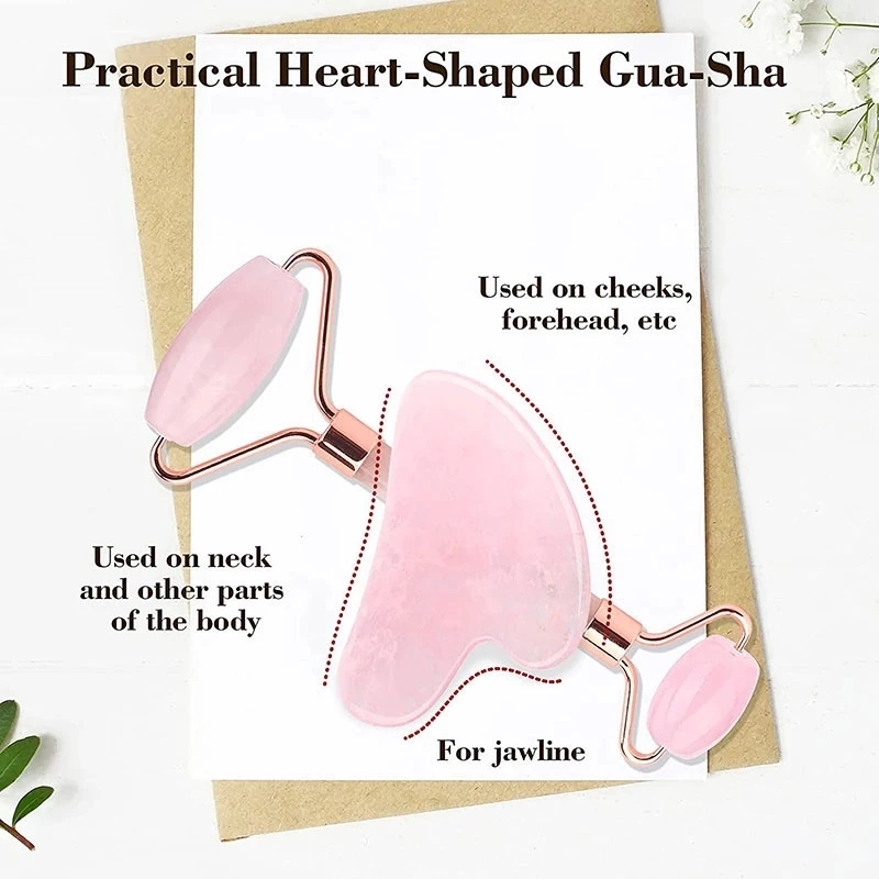 Zestaw do masażu z różowego kw – Gua Sha Tool Rose Quartz recenzja i cena